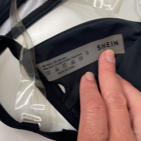 Shein Bikini. Unique clear plastic straps. Xtra pink xhilirarion top. Size S. - Picture 8 of 8